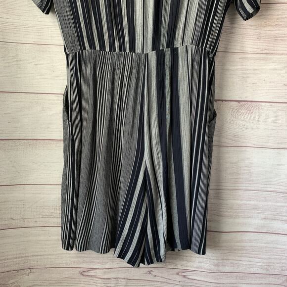 Vintage R.J. Stevens by Carol Escritor Romper Navy and Gray Stripes Size 12 - Picture 7 of 16